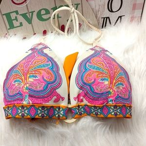 👙 GUC Victoria's Secret Vintage Ladie's Triangle Padded Bikini Top, Paisley, L